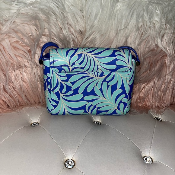 NEW Kate Spade Arbour Hill Avva Blue Green Printed Seaferns Leather Crossbody - Picture 6 of 16